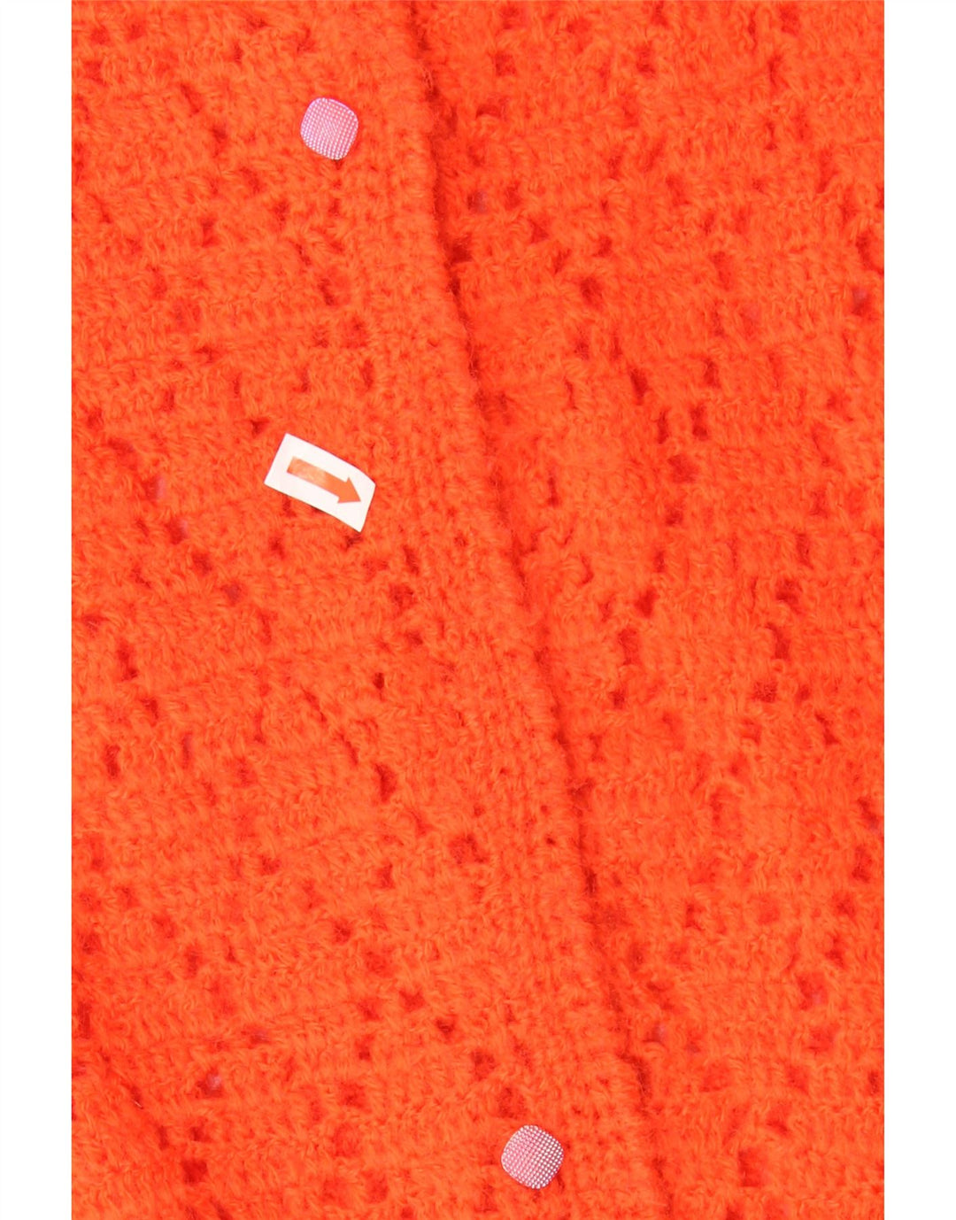 Vintage hæklet cardigan sweater til kvinder UK 14 Medium Orange