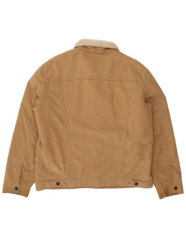 Levi's Herre Sherpa Corduroy-jakke UK 40 Stor Beige Bomuld