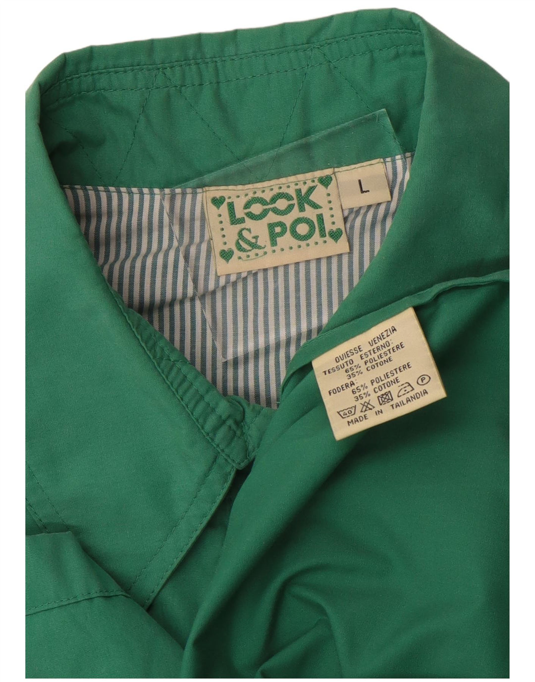 VINTAGE Oversize overfrakke til kvinder UK 16 Large Green Polyester