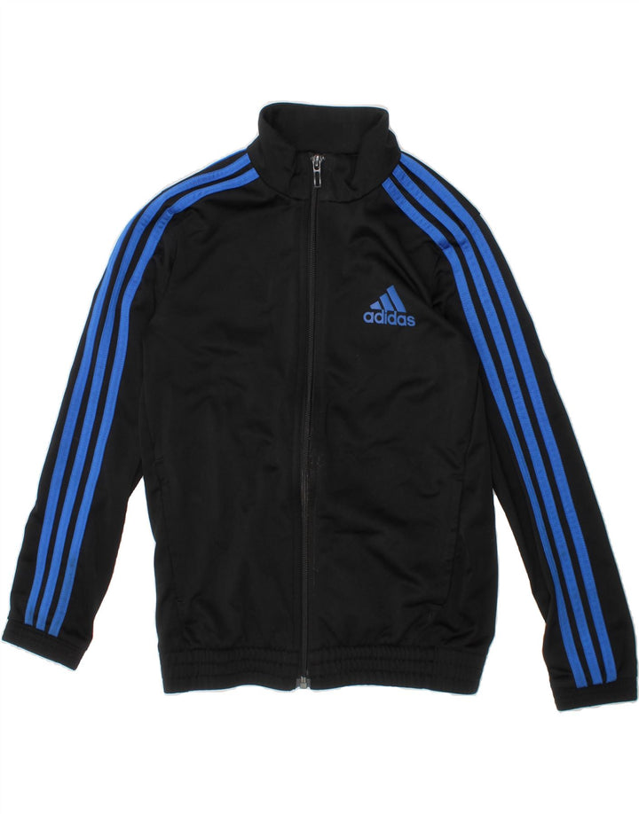 ADIDAS Boys Tracksuit Top Jacket 9-10 Years Black Polyester Vintage Adidas and Second-Hand Adidas from Messina Hembry 