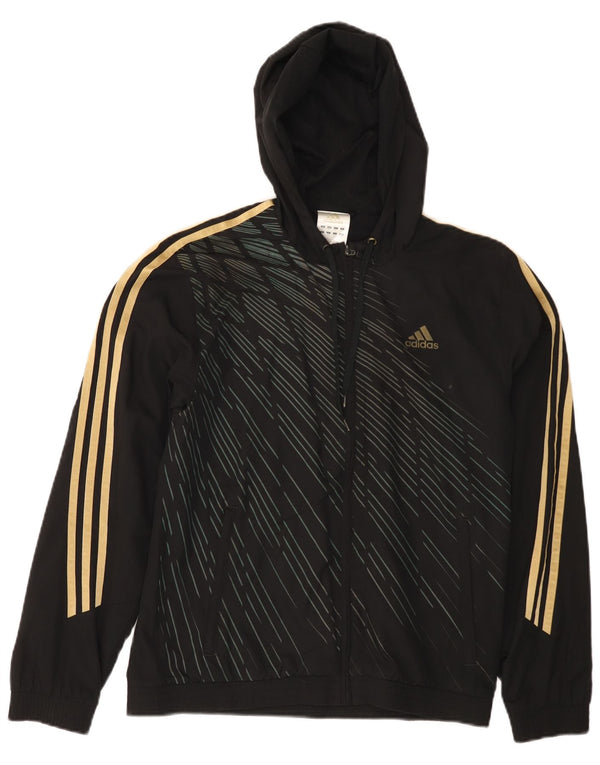 ADIDAS Hættetrøje med lynlås til mænd XS Sort stribet polyester