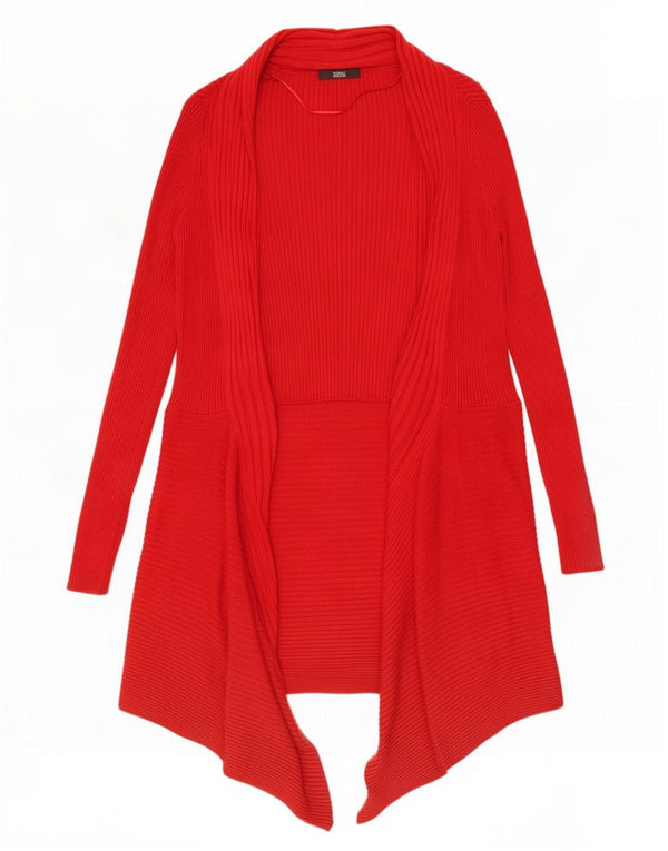 Marks & Spencer Womens Longline Open Cardigan Sweater UK 10 Small Red