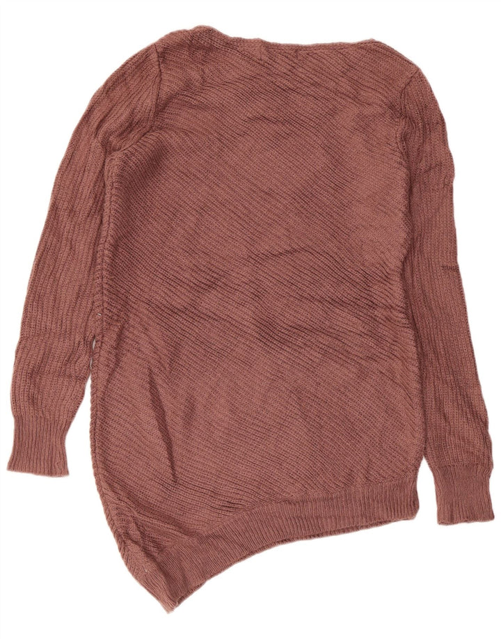 MOSSIMO Dame Asymmetrisk Boat Neck Jumper Sweater UK 12 Medium Brown