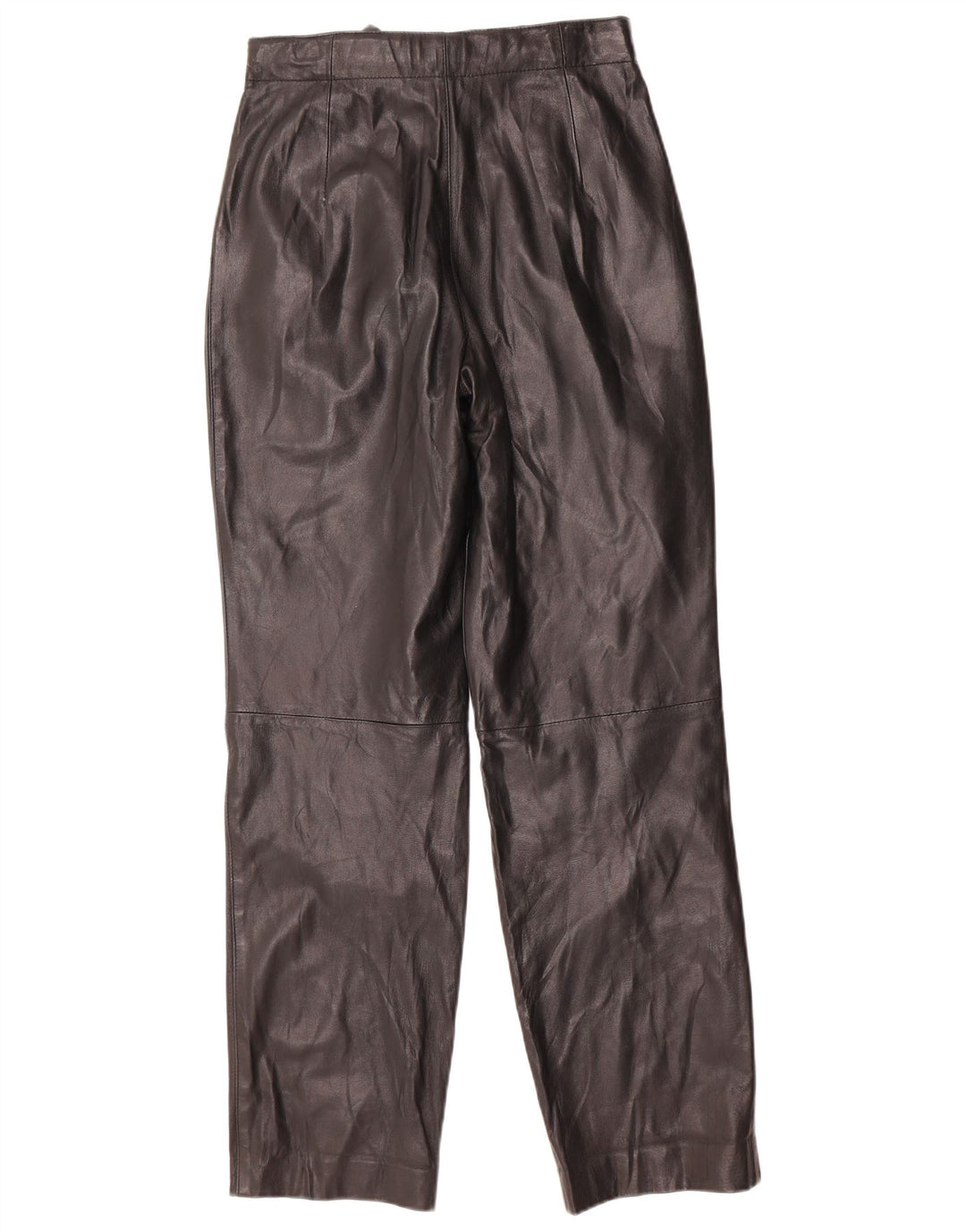 Vintage kvinders højtaljede læderbukser W26 L31 Sort