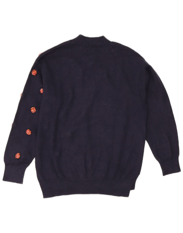 Zara Girls Turtle Neck Jumper Sweater 13-14 År Marineblå