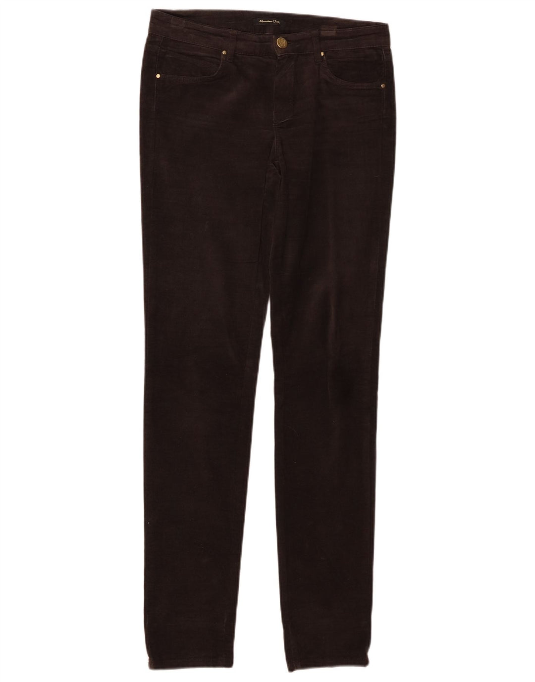 MASSIMO DUTTI Dame Velvet Casual Bukser EU 34 2XS W24 L30 Brun