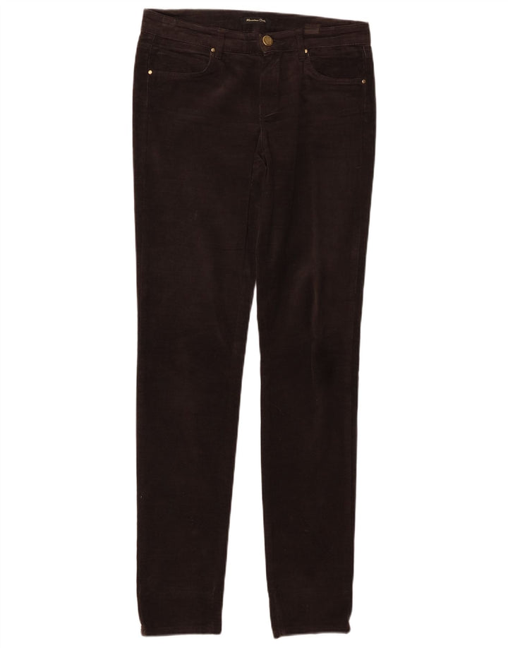 MASSIMO DUTTI Dame Velvet Casual Bukser EU 34 2XS W24 L30 Brun