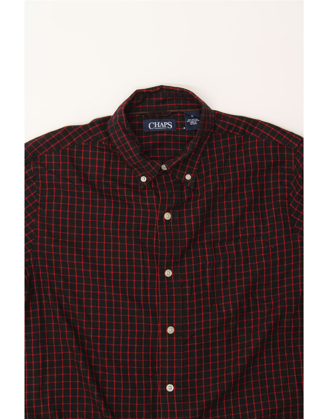 CHAPS Mens Flannel Shirt Medium Black Check Cotton Vintage Chaps and Second-Hand Chaps from Messina Hembry 