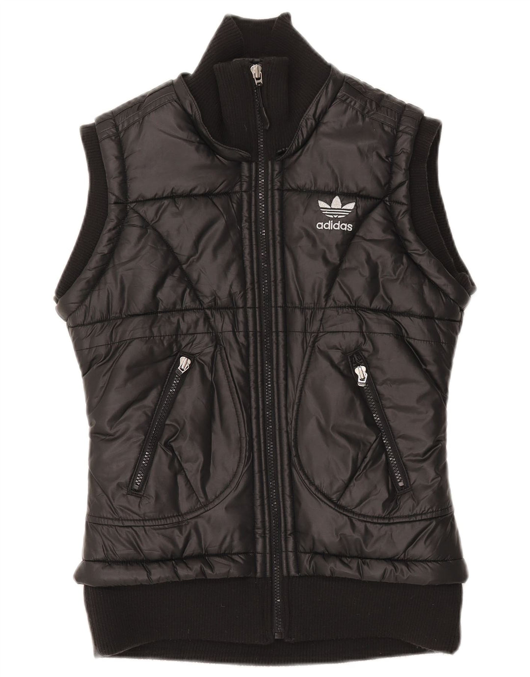 ADIDAS Polstret Gilet IT 42 Medium Sort Polyester til kvinder