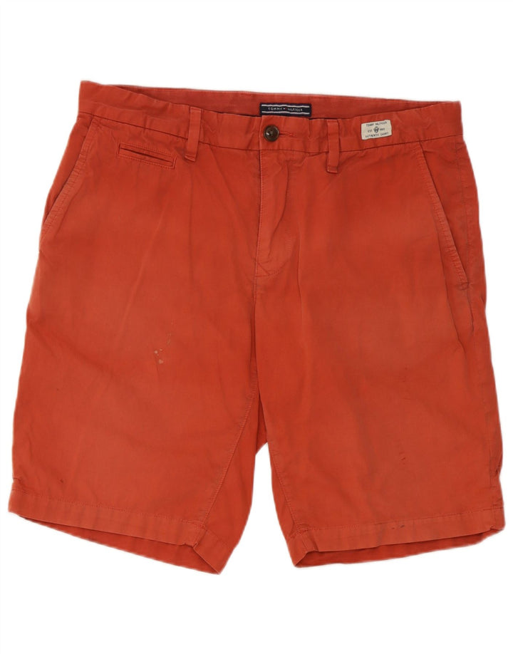 Tommy Hilfiger Herre Chino Shorts W33 Medium Rød Bomuld