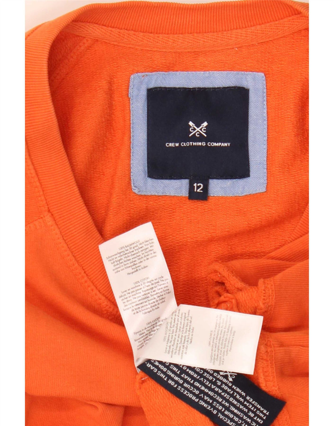 Crew Clothing Dame Sweatshirt Jumper UK 12 Medium Orange Bomuld