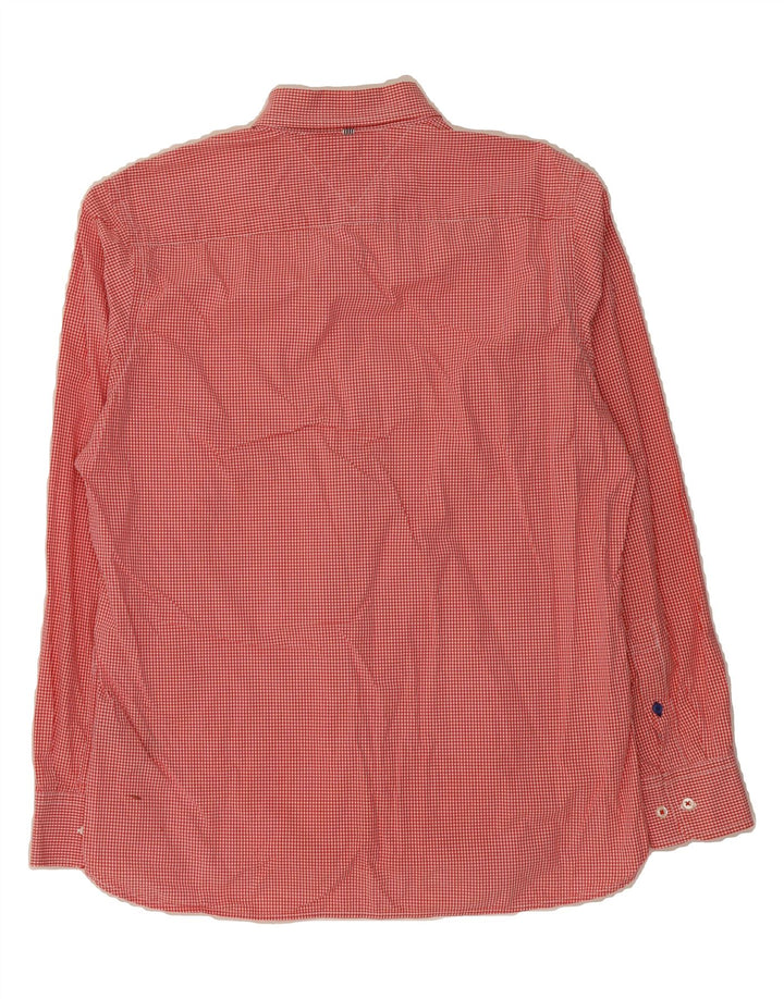 TOMMY HILFIGER Mens Custom Fit Shirt Medium Red Gingham Cotton Vintage Tommy Hilfiger and Second-Hand Tommy Hilfiger from Messina Hembry 