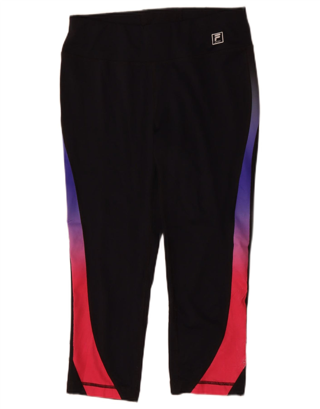 FILA Dame Capri Leggings UK 14 Medium Navy Blue Colourblock