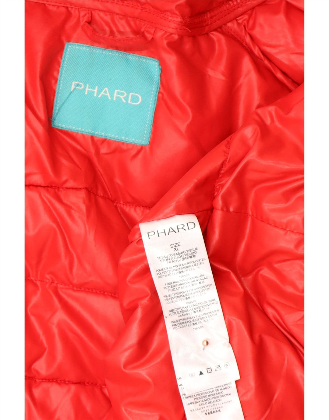 PHARD Womens Padded Jacket UK 18 XL Red Polyester