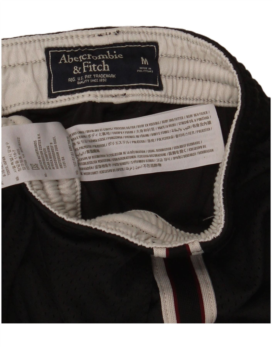 Abercrombie & Fitch grafiske sportsshorts til mænd mellem sort polyester