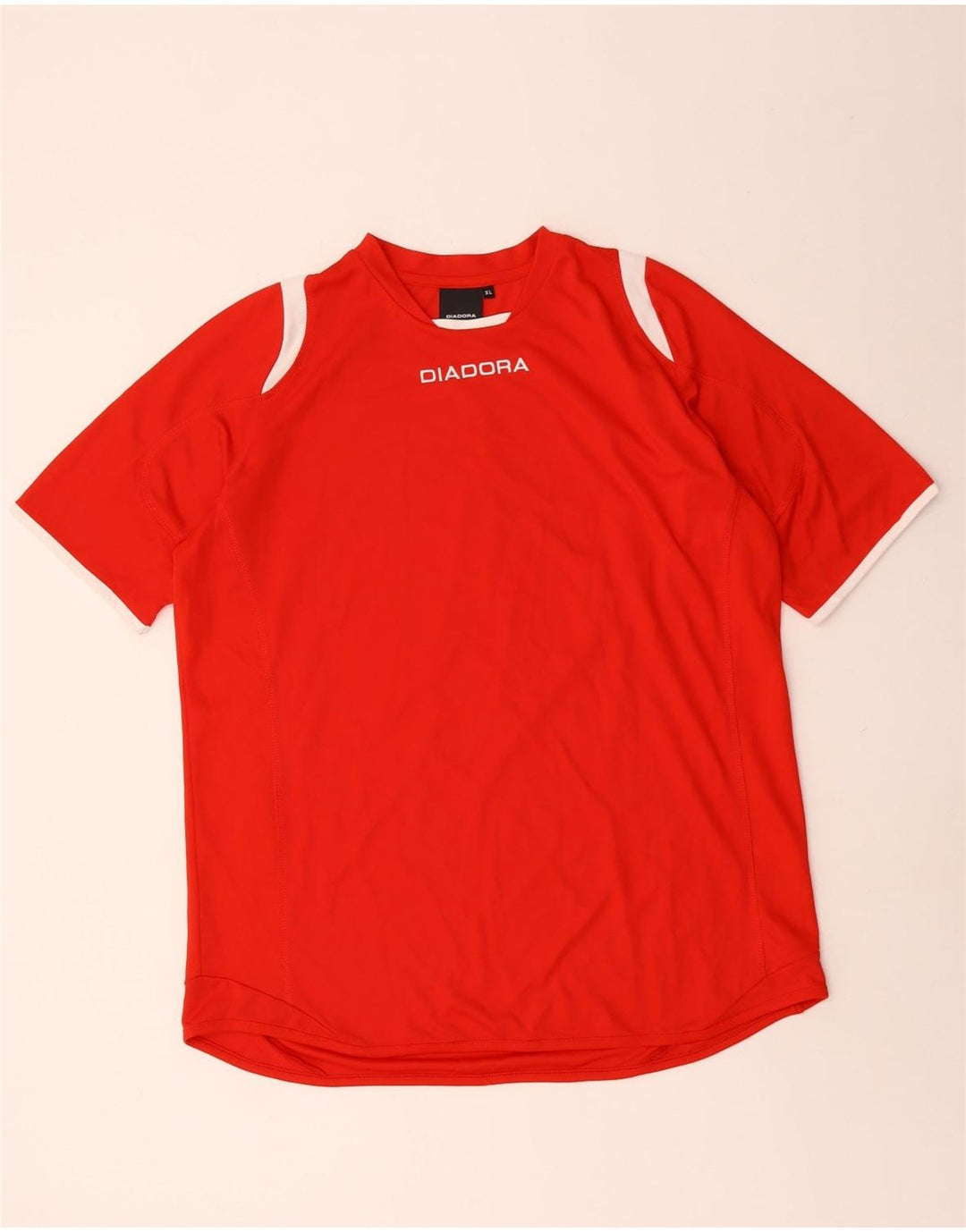 Diadora Herre Grafisk T-Shirt Top XL Rød Colourblock Polyester