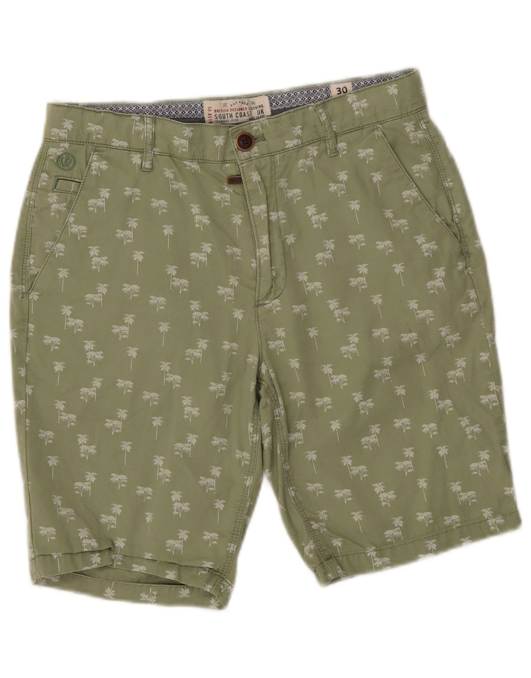 Fat Face Herre Chino Shorts W30 Medium Green Floral Bomuld