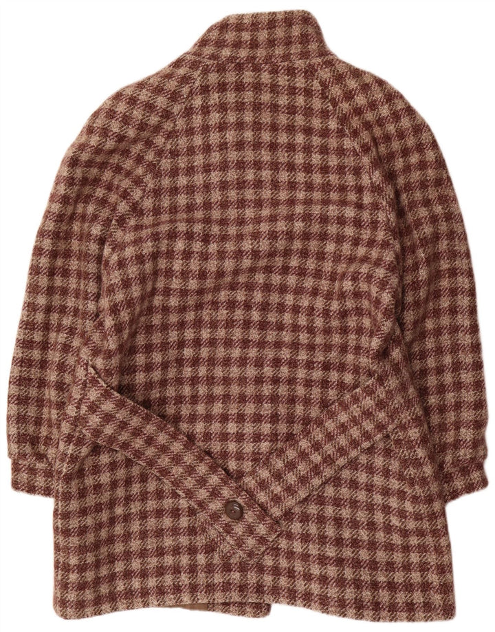 Vintage overfrakke til kvinder IT 48 XL Brun Gingham Wool
