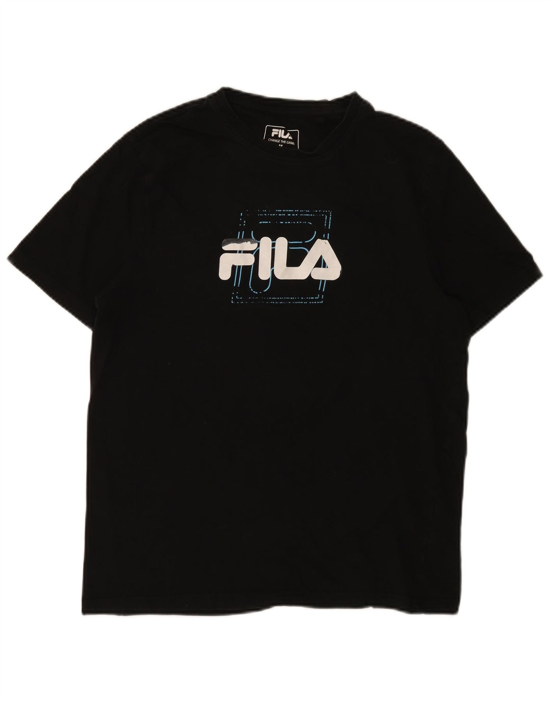 Fila Herre Grafisk T-Shirt Top Medium Sort Bomuld