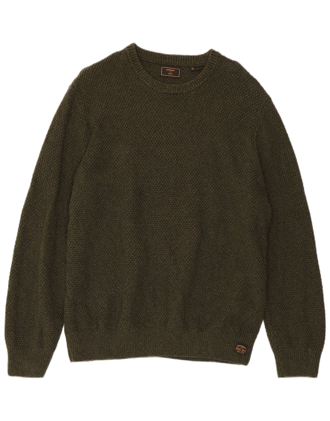 SUPERDRY Herre sweater med rund hals 2XL Khaki Bomuld