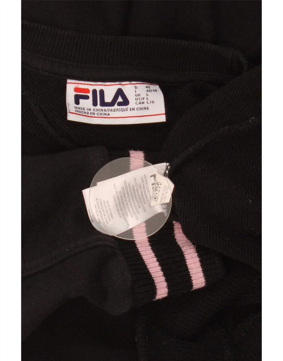 Fila Herre grafisk sweatshirt jumper stor sort stribet bomuld