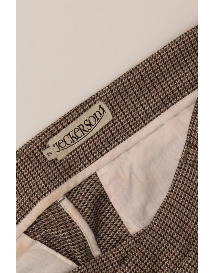 JECKERSON Mens Bermuda Shorts W29 Small  Brown Check Cotton Vintage Jeckerson and Second-Hand Jeckerson from Messina Hembry 