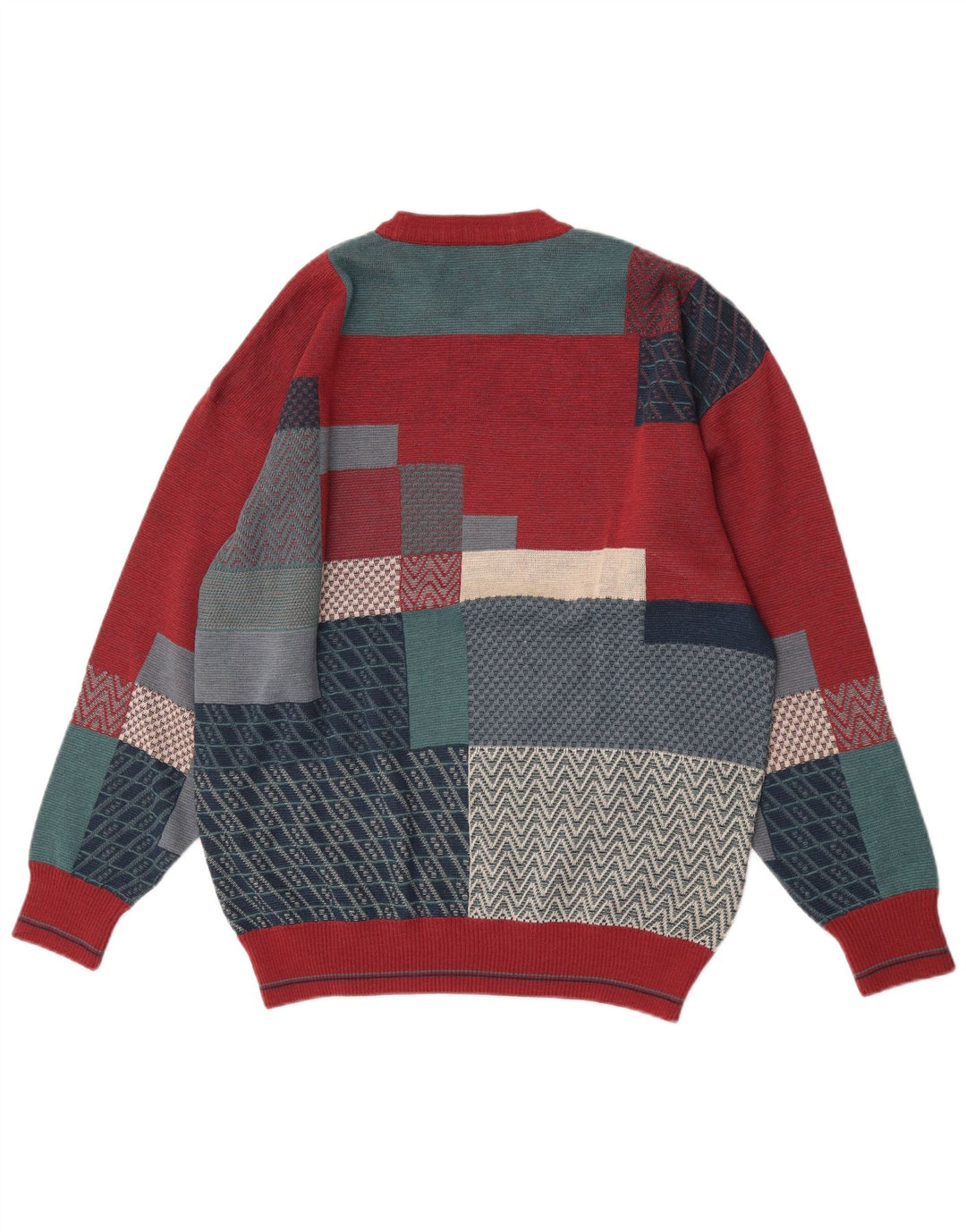 Pierre Sangan Herre sweater med rund hals XL flerfarvet farveblok