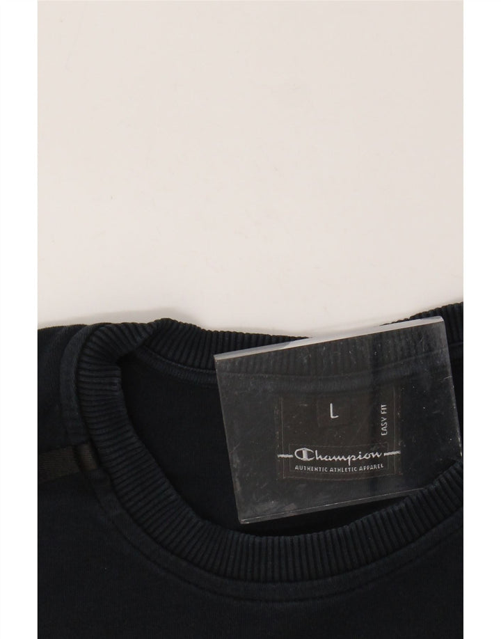 CHAMPION Dame Easy Fit T-Shirt Top UK 14 Large Navy Blue