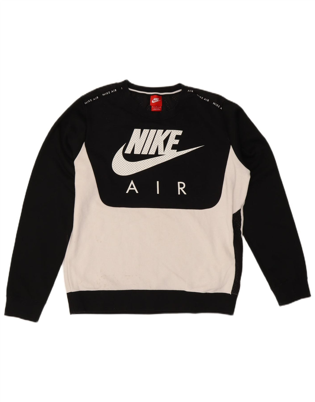 Nike Herre grafisk sweatshirt Jumper Medium Sort Colourblock Bomuld