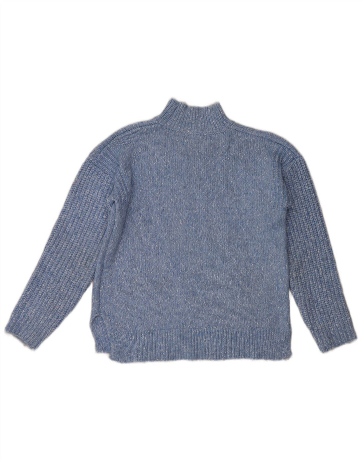 Marks & Spencer Dame Turtle Neck Sweater UK 14 Medium Blue Flecked