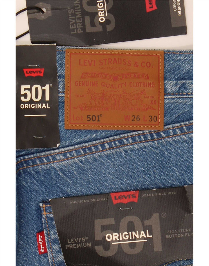 Levi's Dame 501 Straight Jeans W26 L30 Blå Bomuld