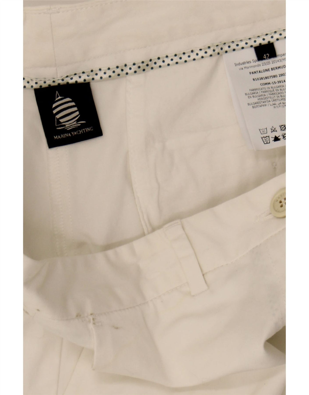 MARINA YACHTING Womens Chino Shorts IT 42 Medium W30 White Cotton Vintage Marina Yachting and Second-Hand Marina Yachting from Messina Hembry 