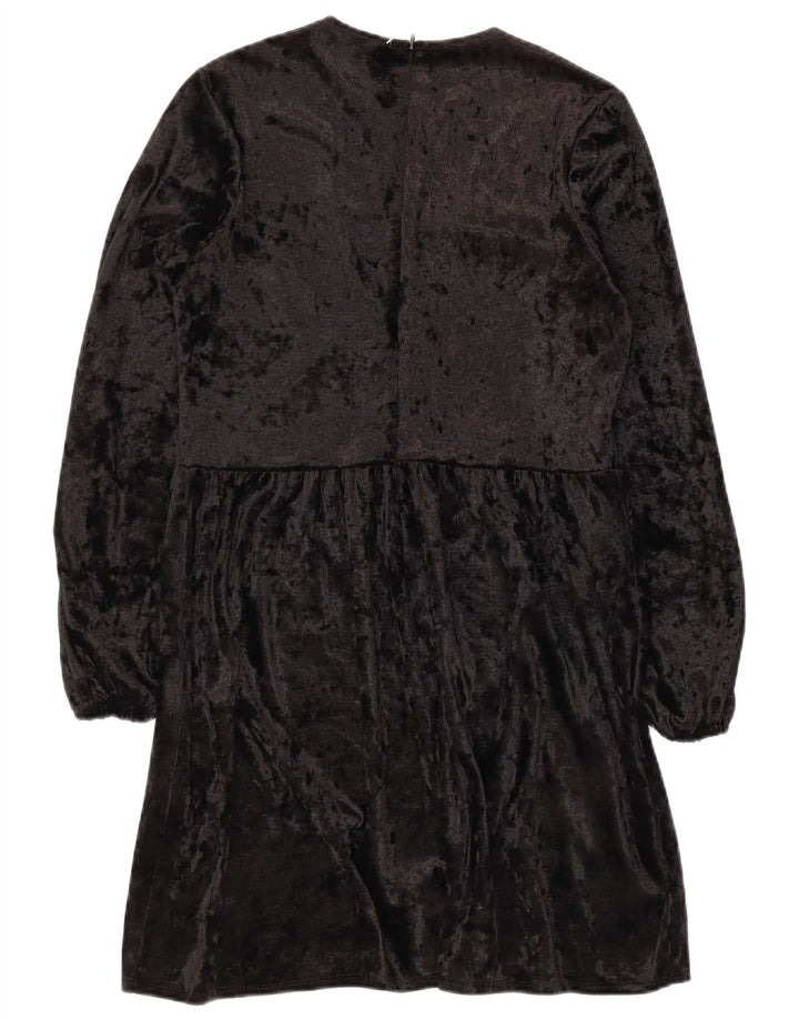 Asos Dame Langærmet A-Line Kjole UK 8 Small Black Polyester