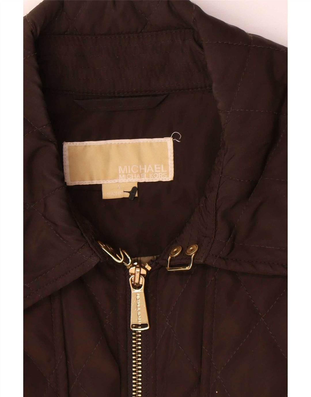 Michael Kors Quiltet Utility-jakke til kvinder UK 14 Medium Brun Polyester