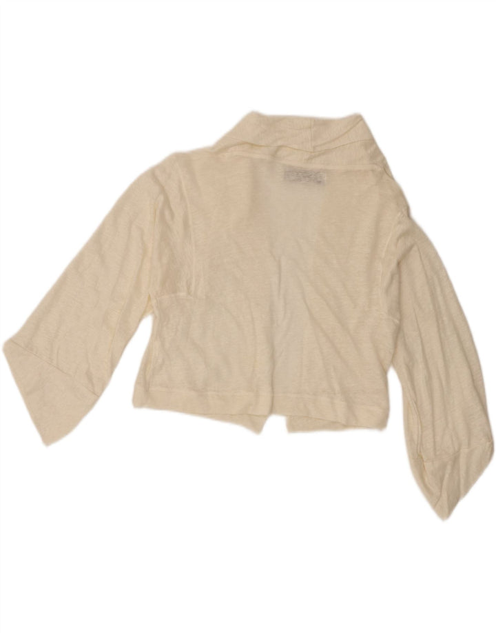 Zara Womens Crop Open Cardigan Sweater UK 12 Medium Off White