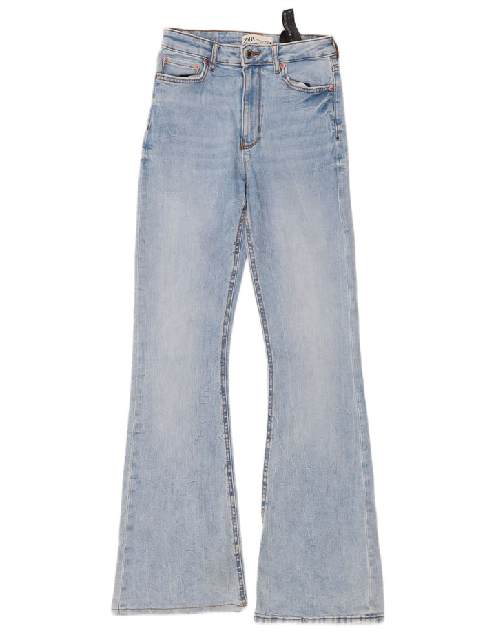 Zara Dame Flared Jeans EU 38 Small W28 L33 Blå Bomuld