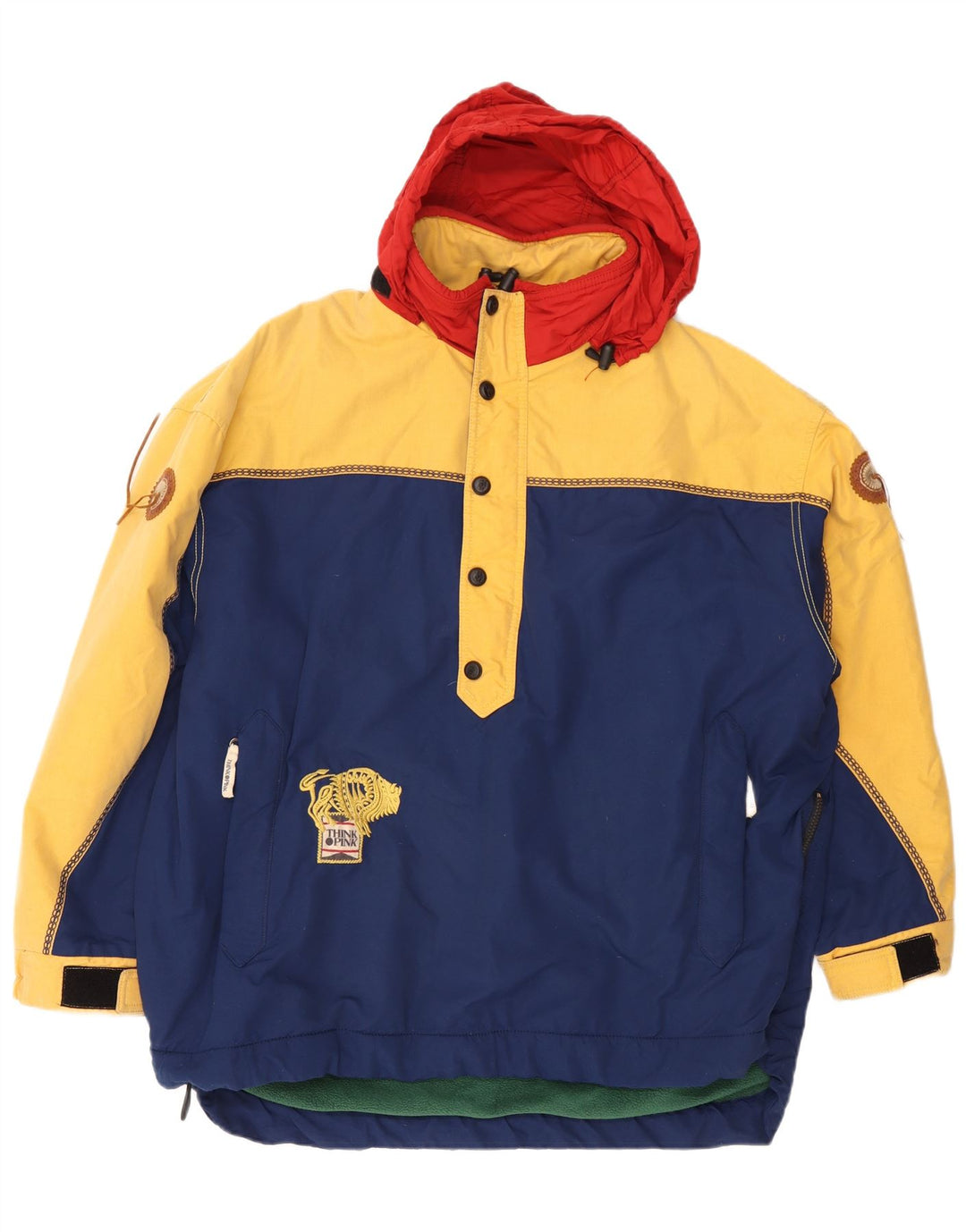 Tænk Pink Herre Loose Fit Grafisk Anorak Jacket UK 40 Large Navy Blue