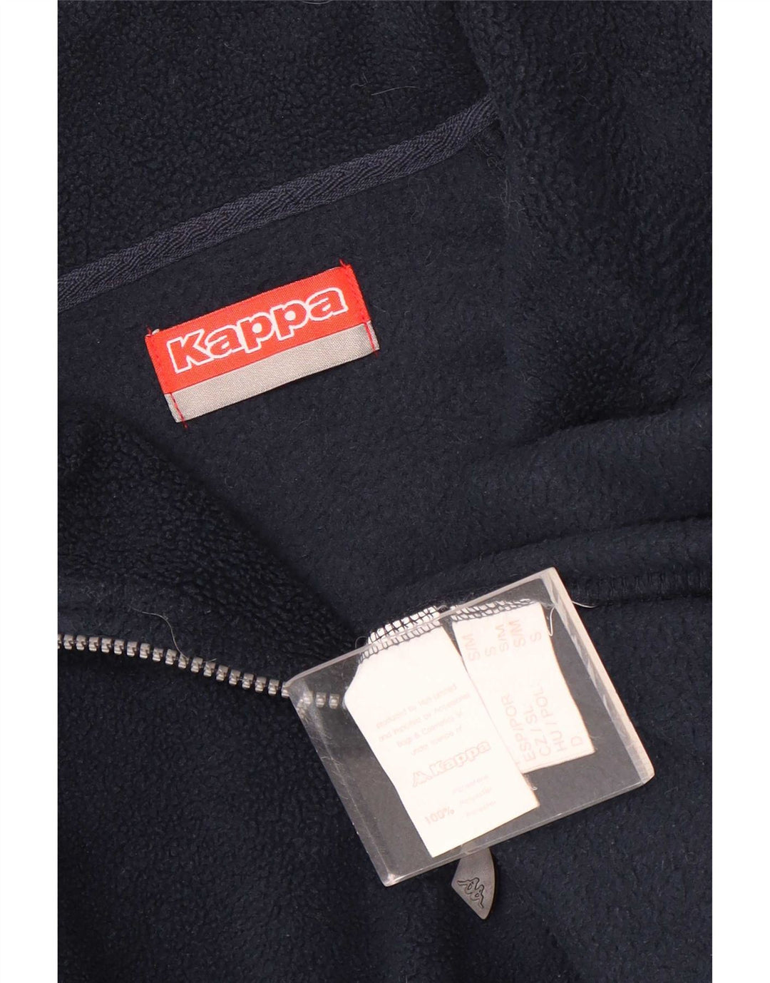 Kappa herre lynlås hals fleece jumper lille marineblå polyester