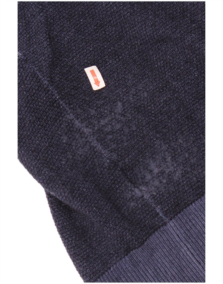 Sun68 Dame Cardigan Sweater UK 20 2XL Marineblå Uld