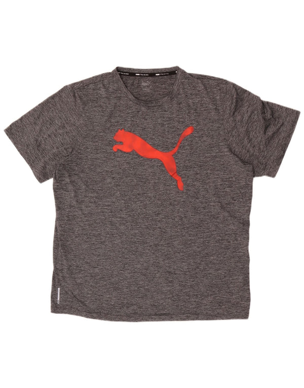 Puma Herre Trænings Grafisk T-Shirt Top XL Grå Flecked Polyester
