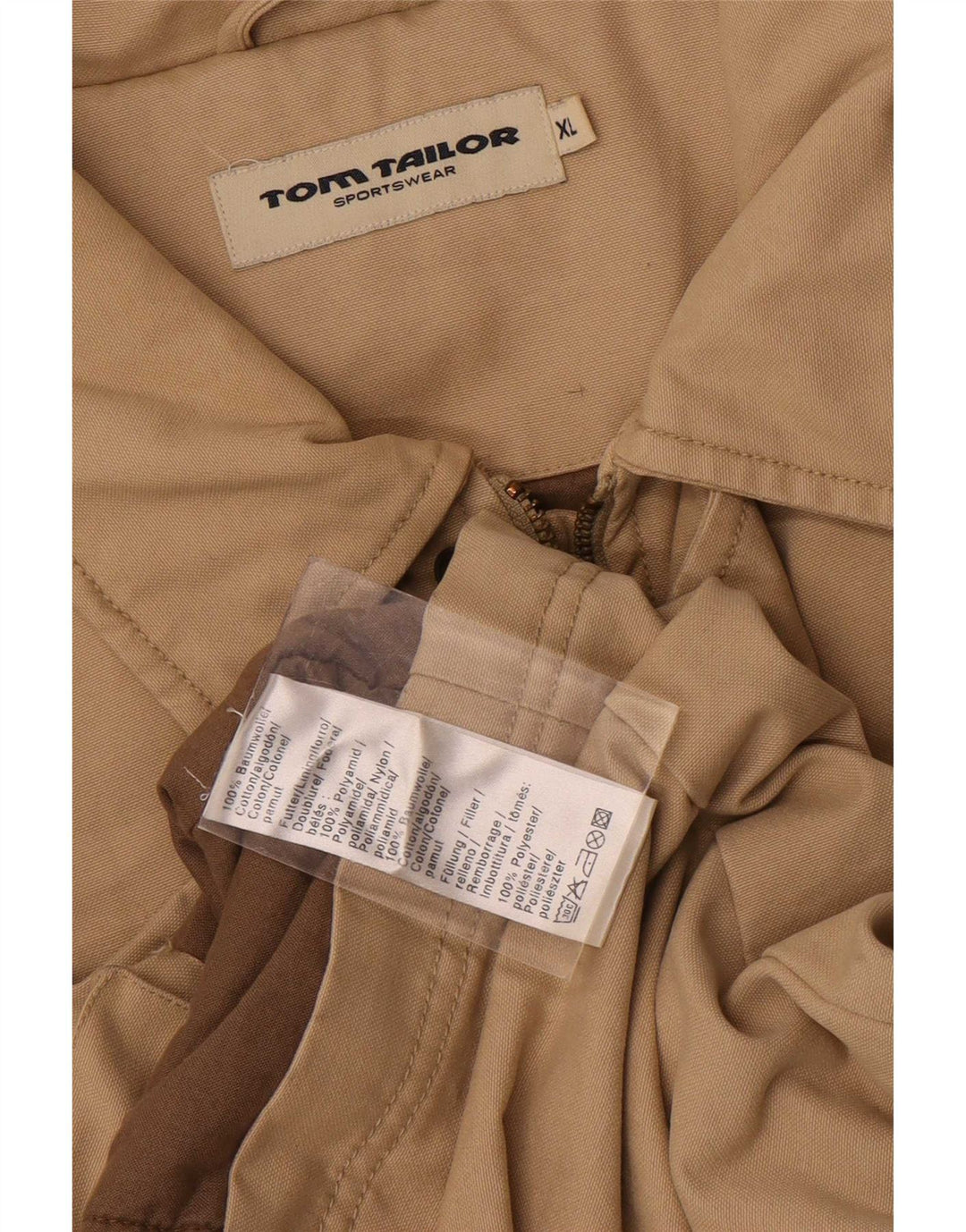Tom Tailor Herre Utility Jacket UK 42 XL Beige Bomuld