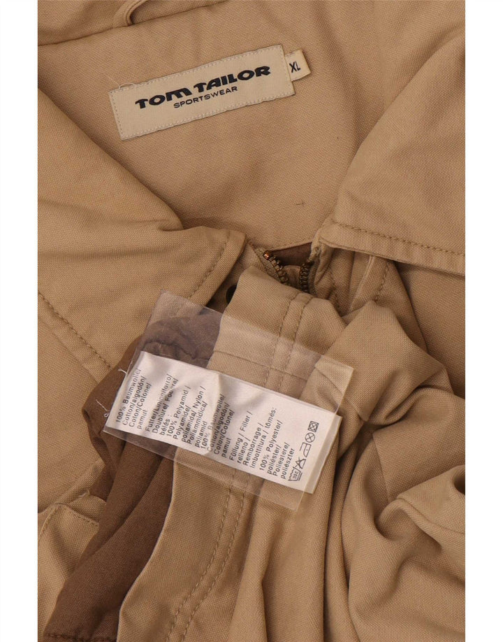 Tom Tailor Herre Utility Jacket UK 42 XL Beige Bomuld