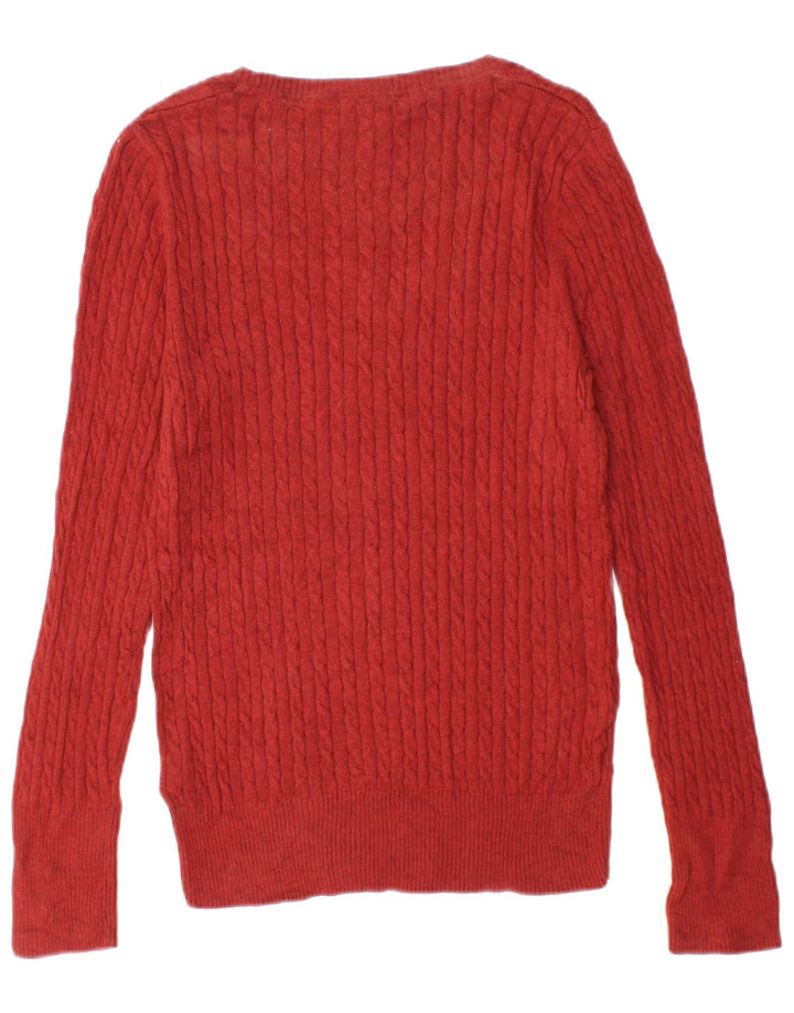 EDDIE BAUER Dame Seattle Boat Neck Jumper Sweater UK 12 Medium Red