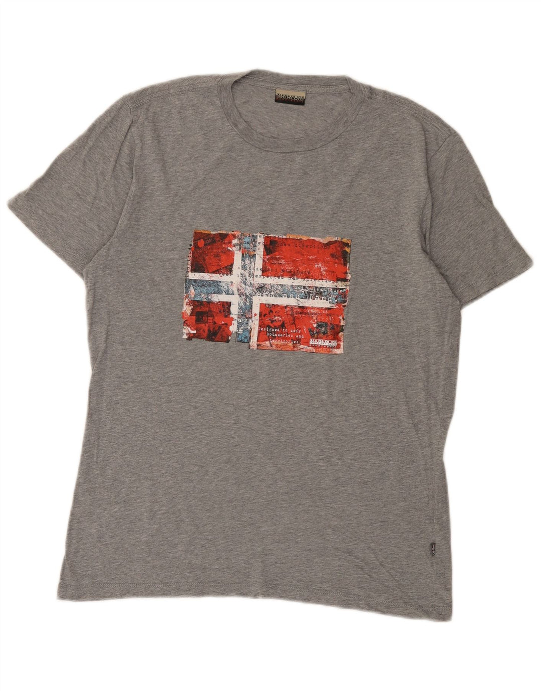 Napapijri Herre Geographic Graphic T-Shirt Top Medium Grey