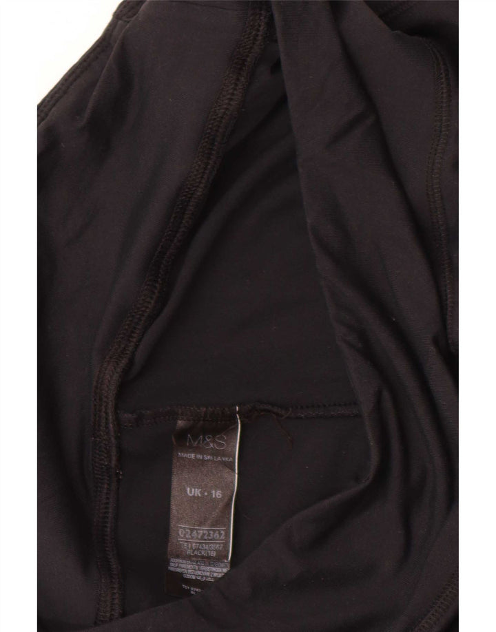 Marks & Spencer Capri Leggings til kvinder UK 16 Stor sort polyamid
