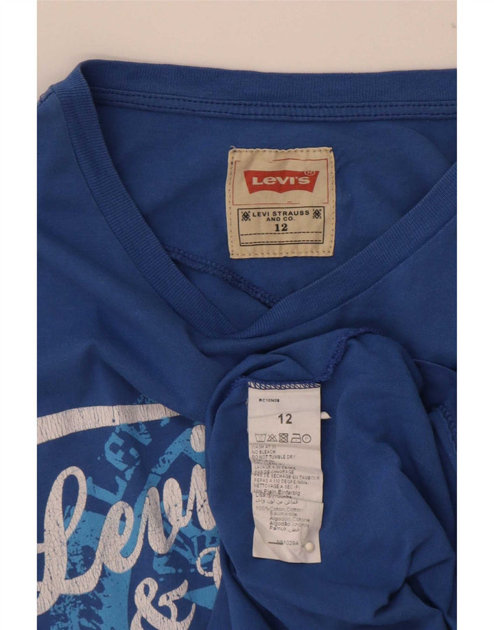 Levi's Boys Grafisk T-Shirt Top 11-12 År Blå Bomuld