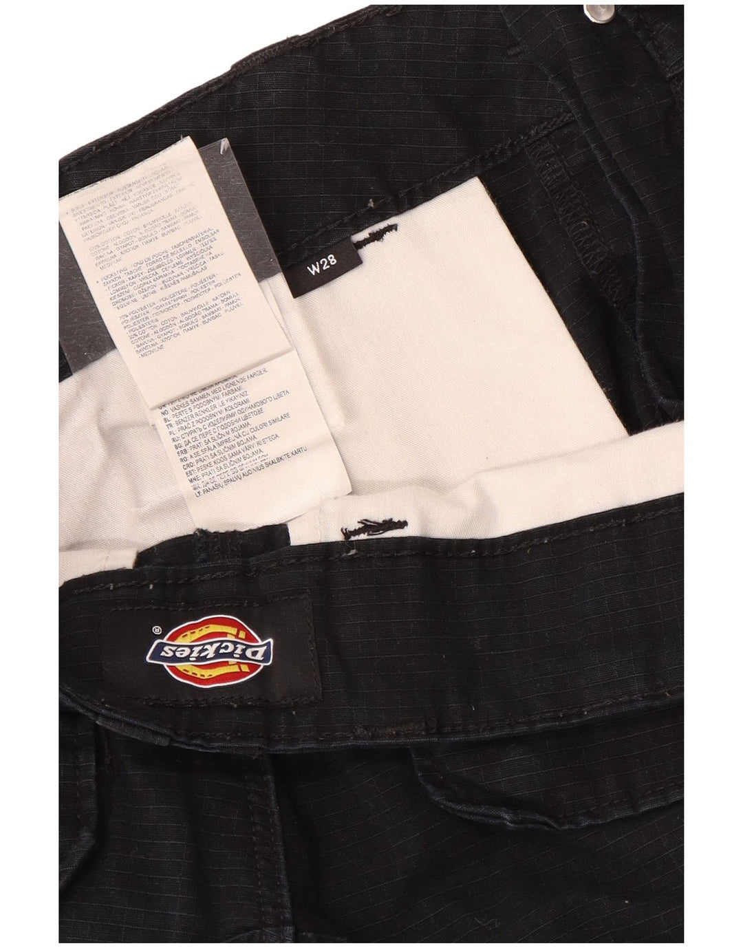 Dickies Straight Cargo bukser til mænd W28 L30 Sort bomuld