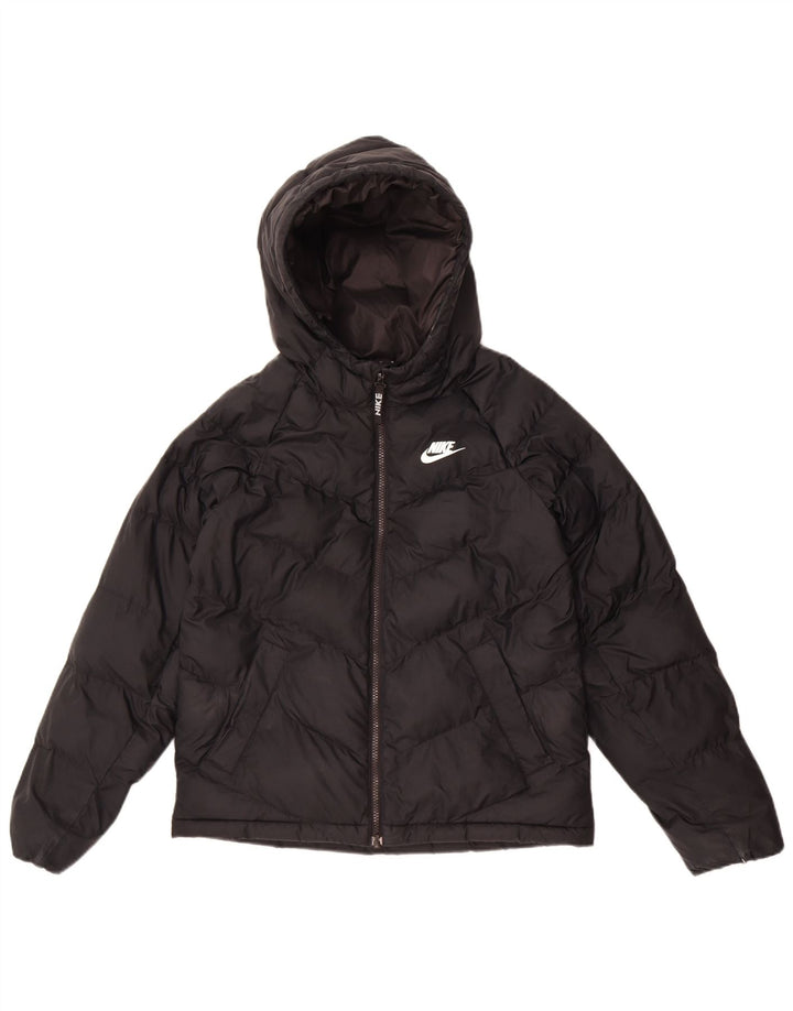 Nike drenge hættepolstret jakke 12-13 år stor sort polyester