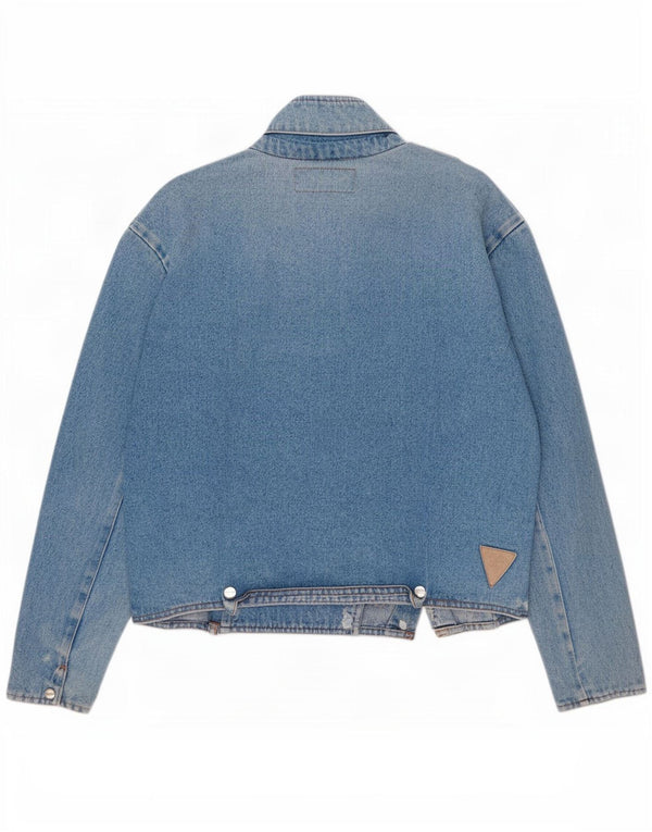 Vintage Dame Military Denim Jacket IT 46 Large Blue Cotton