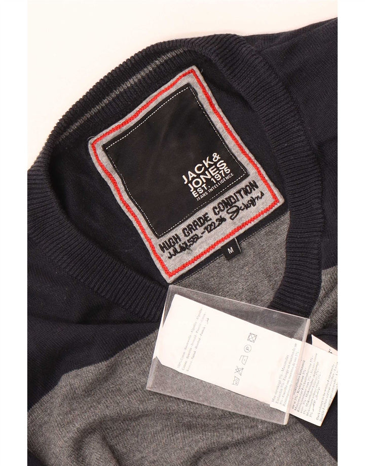 Jack & Jones Herre V-hals sweater Medium Marineblå Colourblock Bomuld
